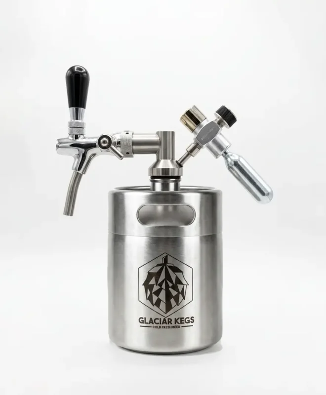 Mini Keg 2L con dispensador acero spear + 3 cápsulas CO2